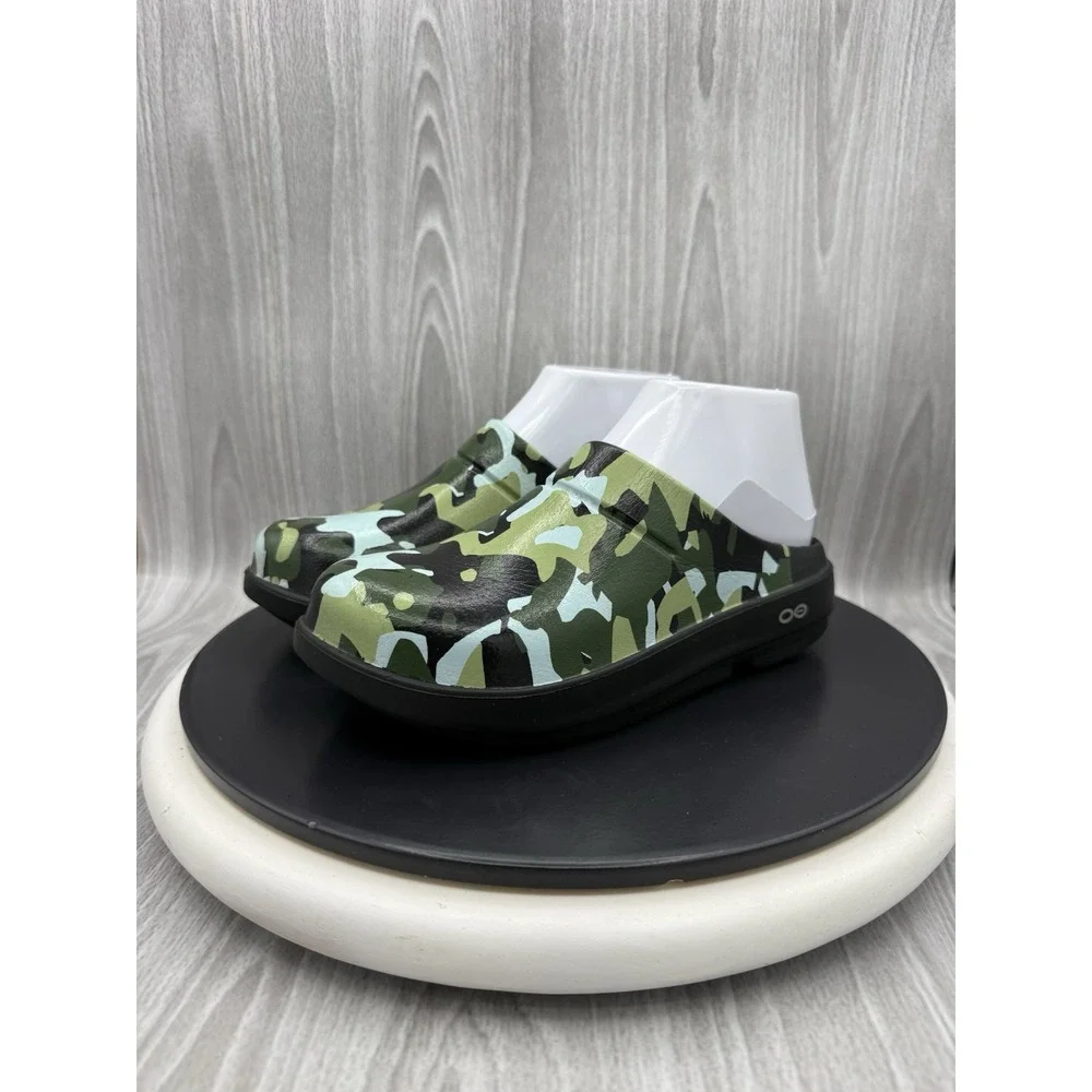 Oofos OOcloog Limited Edition Clog Womens Size 7 Jungle Camo Green Slip On Shoes